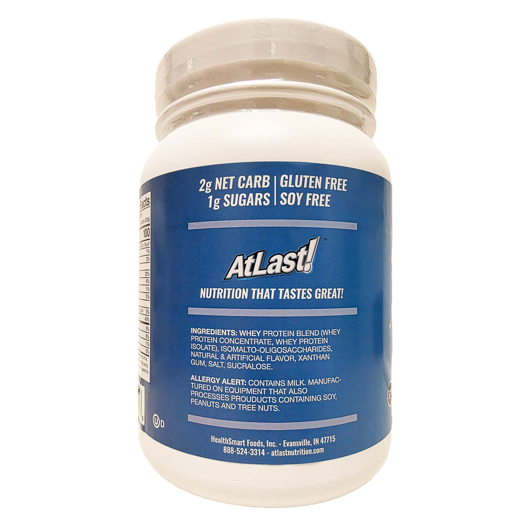 AtLast! Vanilla Whey Protein Powder – 20g Protein, 100 Calories, 2g Net Carb