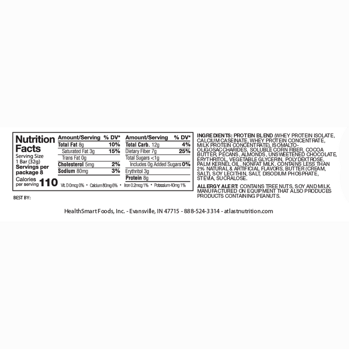 Nutrition facts label and ingredient list on a white background