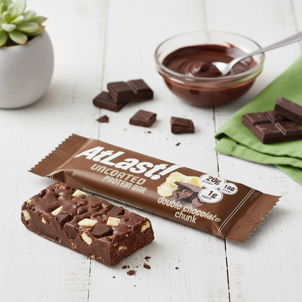 AtLast! Uncoated Protein Bar – Double Chocolate Chunk