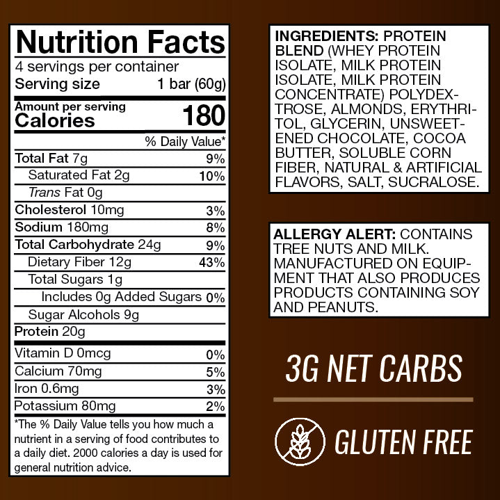 AtLast! Uncoated Protein Bar – Double Chocolate Chunk