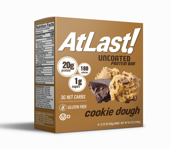 AtLast! Uncoated Protein Bar – Cookie Dough