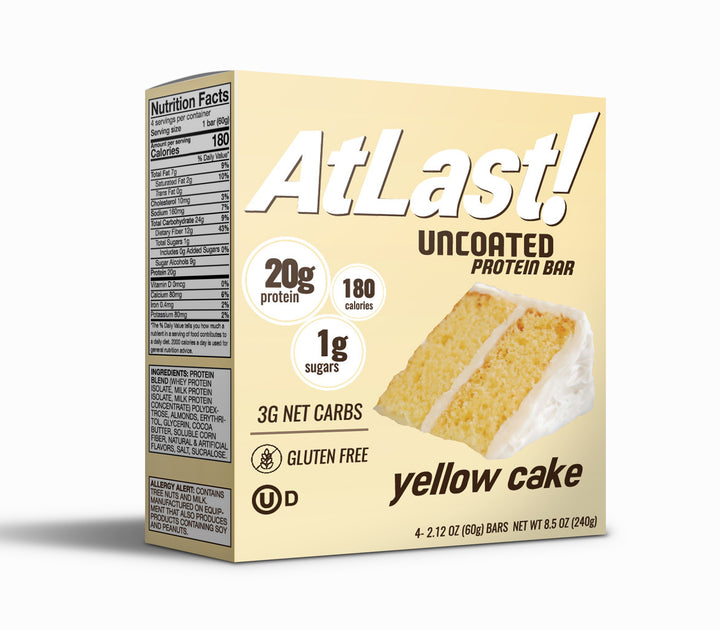 AtLast! Uncoated Protein Bar – Yellow Cake